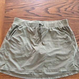 Casual Olive Green Drawstring Skirt